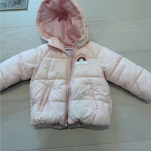 Old Navy Light Pink Hooded Puffer Coat